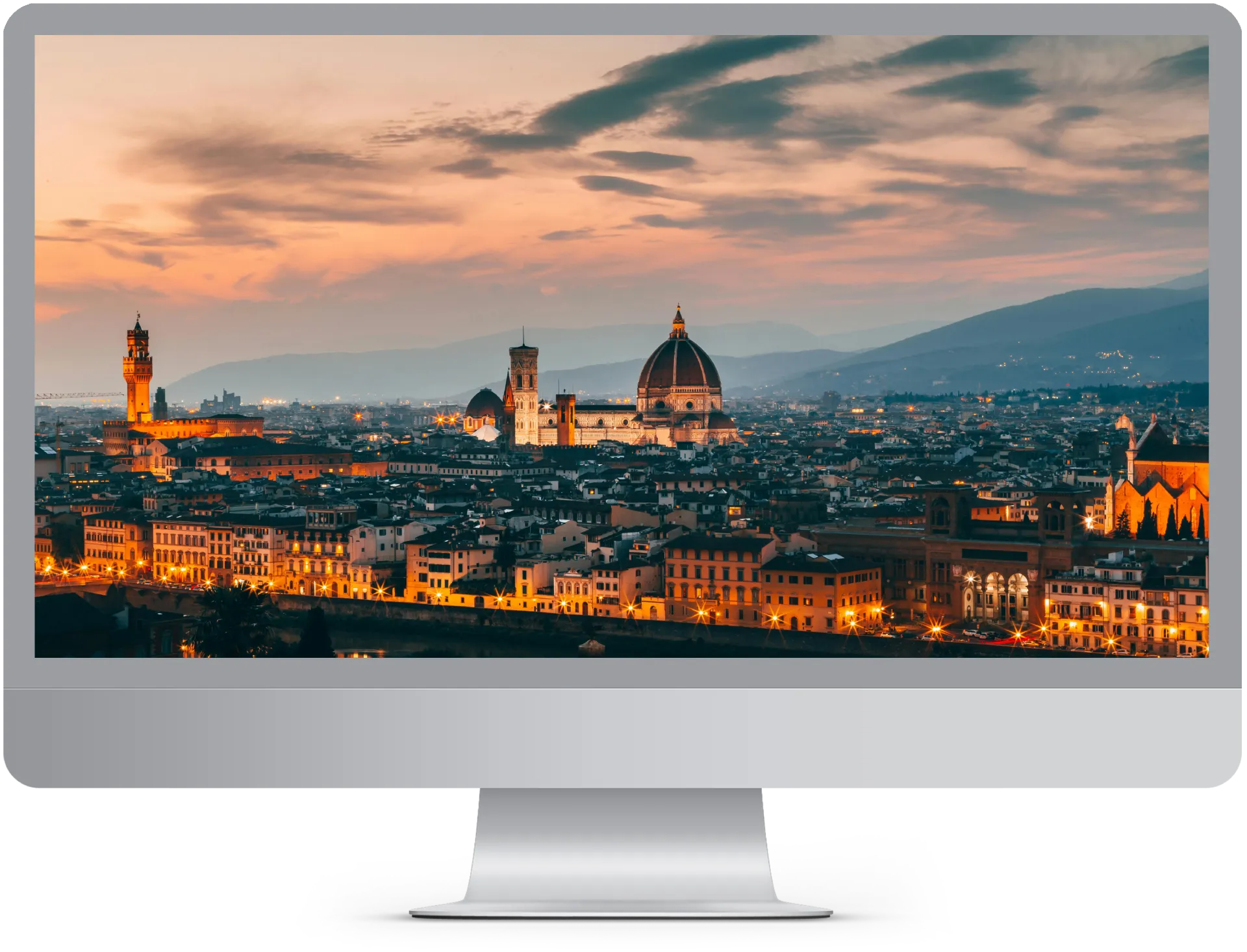 Computer con Immagine di Firenze, creazione siti web a Firenze
