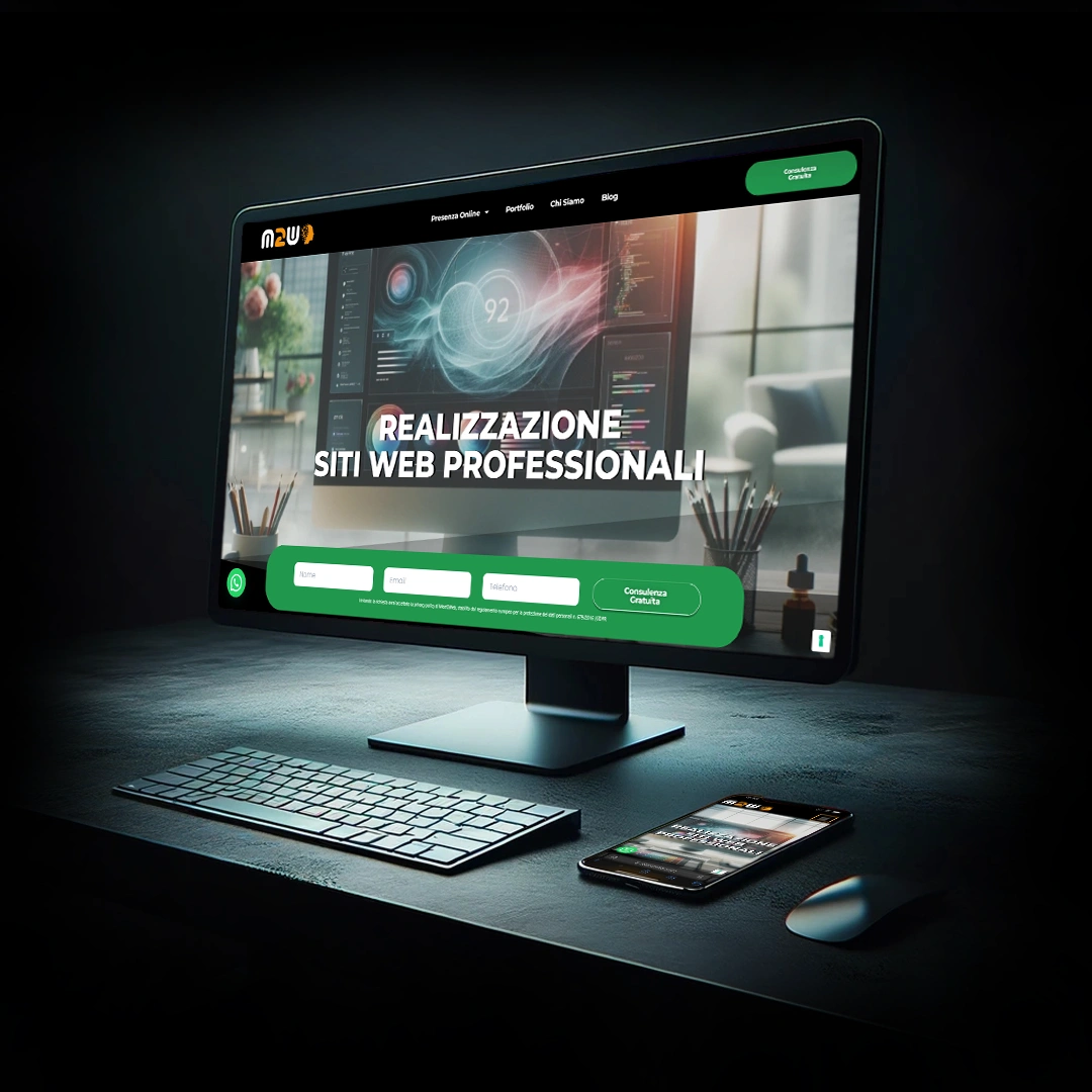 Immagine con computer e telefono che esprime il concetto di realizzazione siti web