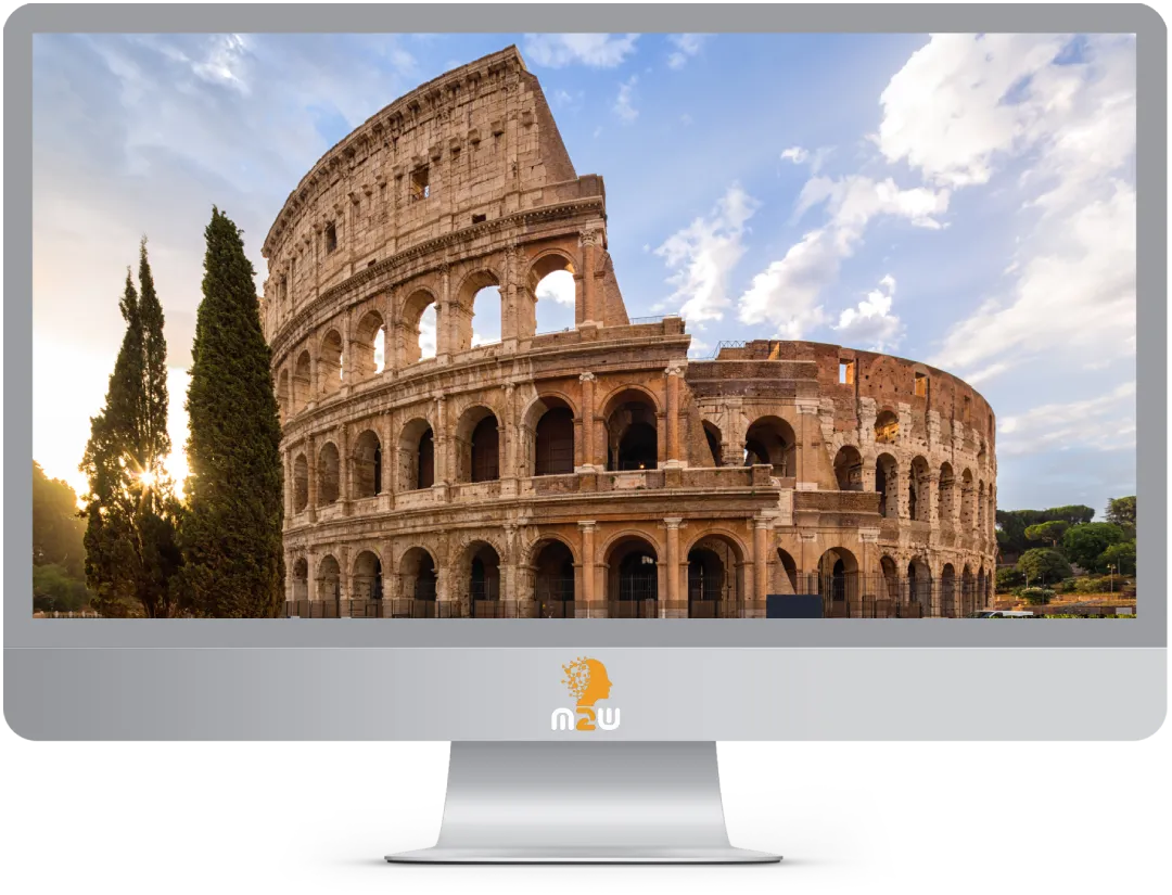 Computer con Immagine di Roma, creazione siti web a Roma