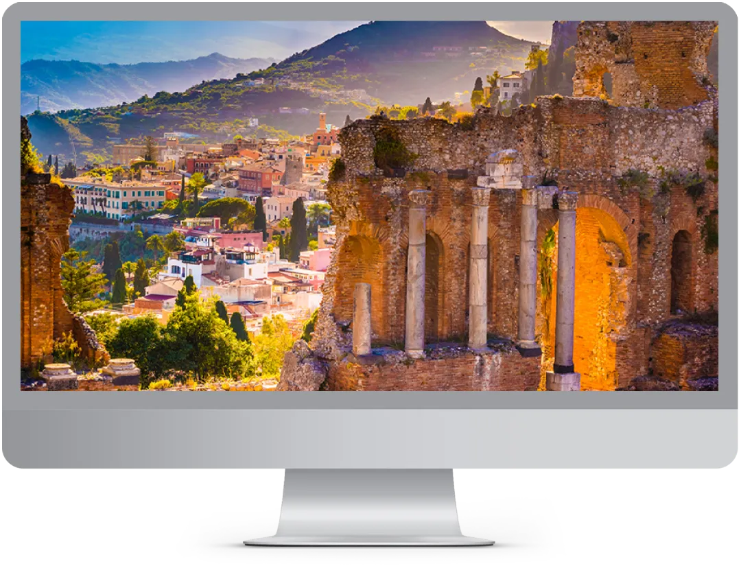 Computer con Immagine della Sicilia, creazione siti web in Sicilia