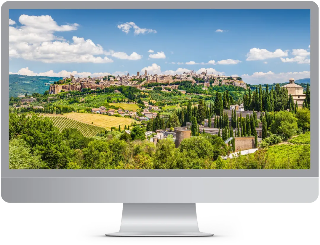 Computer con Immagine dell' Umbria, creazione siti web in Umbria