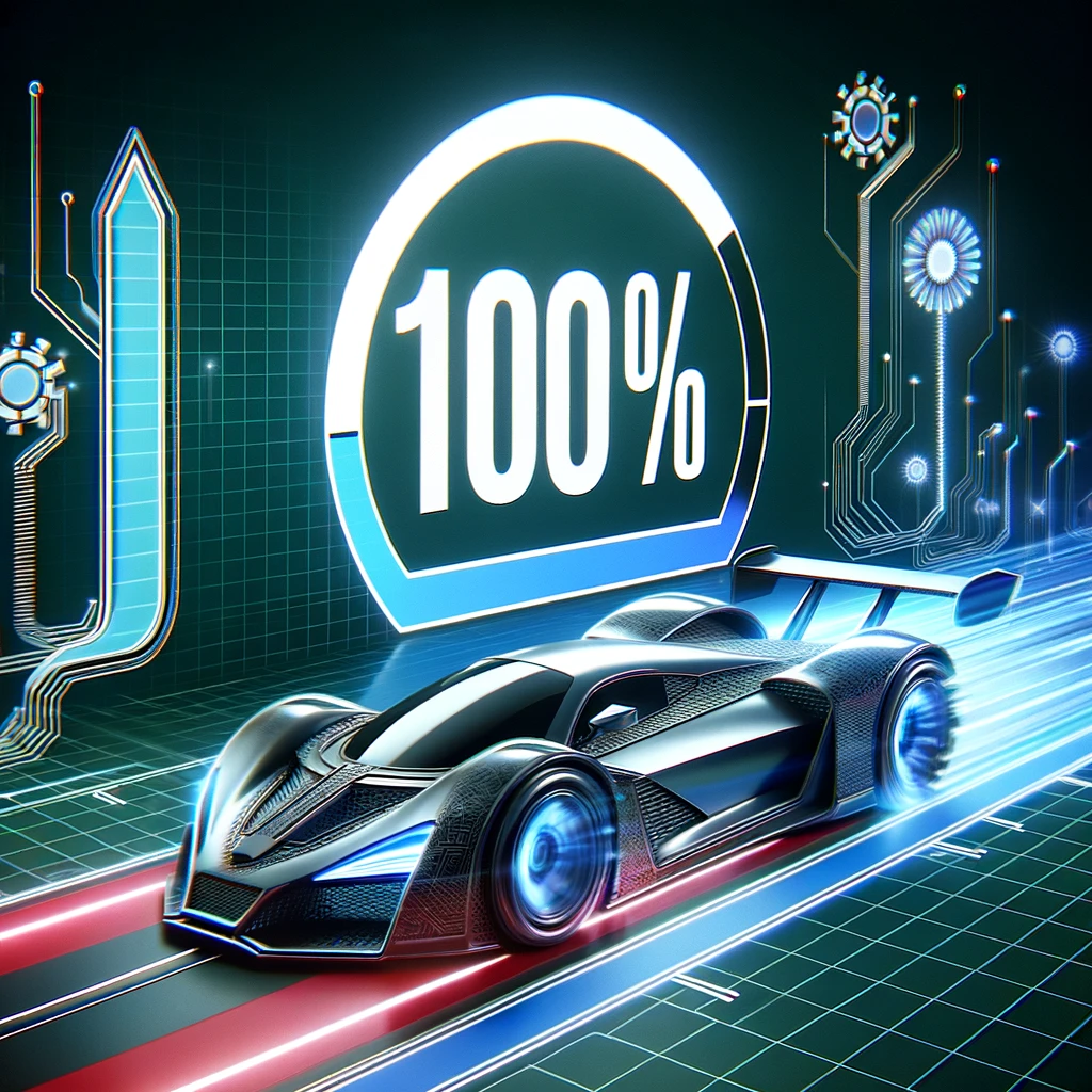 Illustrazione di una super car che rappresenta il concetto di velocita di un sito web per incrementare la visibilità online